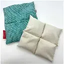 Bouillotte sèche carrée en graines de lin Flax & Stitch - 21,5 x 23,5 cm - 600gr - Honeycomb Green 