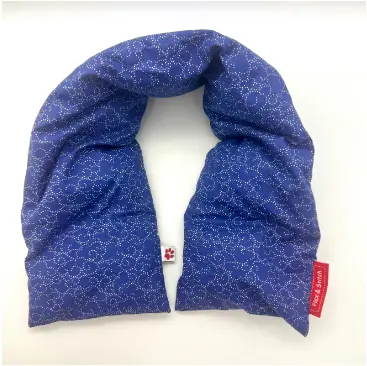 Bouillotte sèche rectangulaire en millet Flax & Stitch - 14 x 70 cm - 210gr - Nagano Bleu 