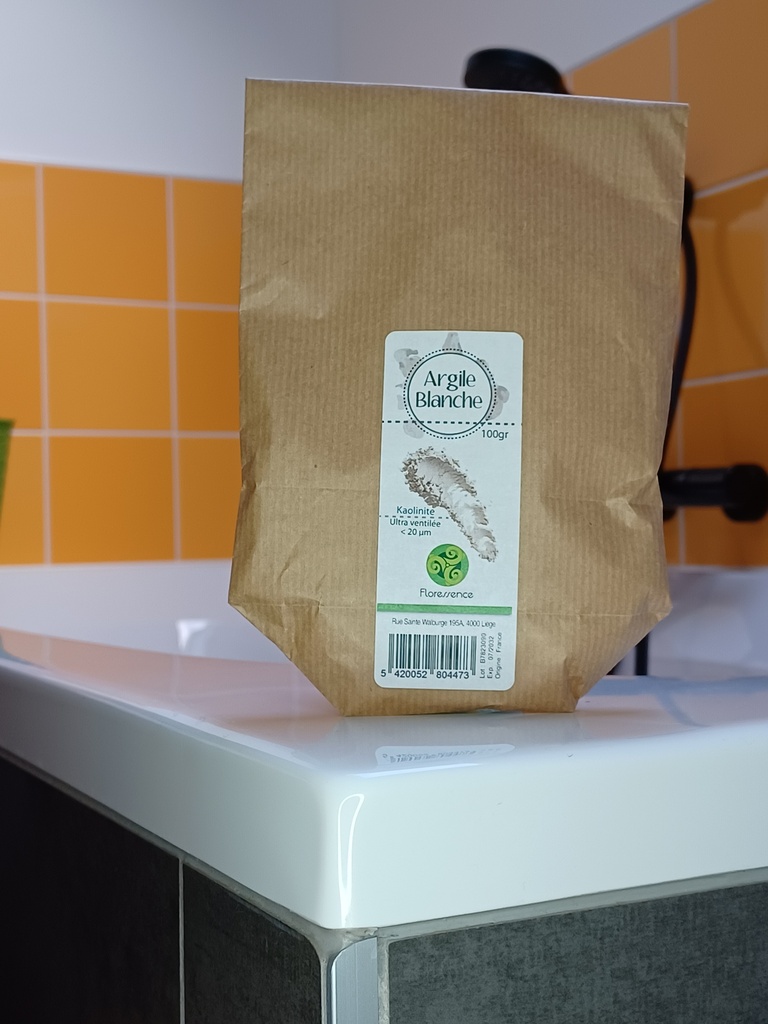 Argile blanche kaolinite ultra ventilée 100g
