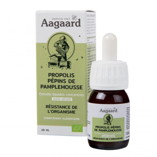 Gouttes propolis et pépins de pamplemousse sans alcool Bio 30ml