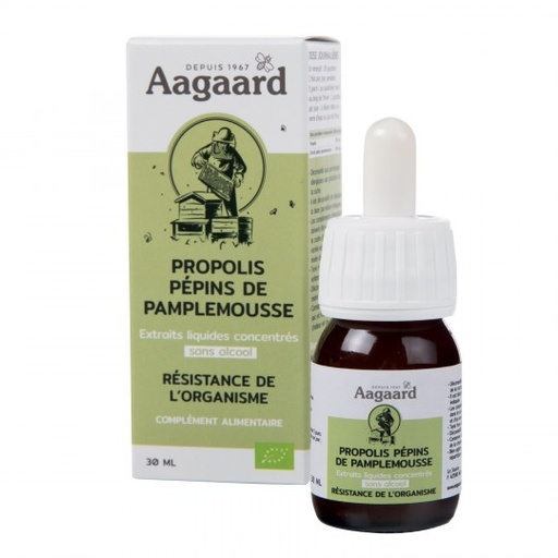 [GOU02] Gouttes propolis et pépins de pamplemousse sans alcool Bio 30ml
